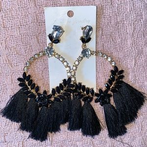 Black tassel earrings